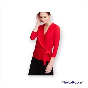 Ann Taylor Red Wrap Sweater